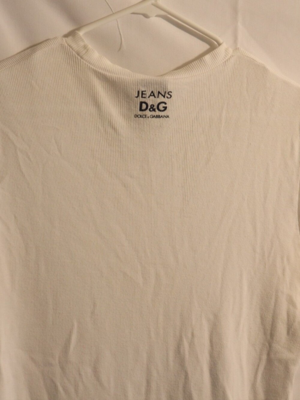 Dolce Gabbana D&G White Sleeveless Ribbed Top Size XXL - Picture 8 of 10